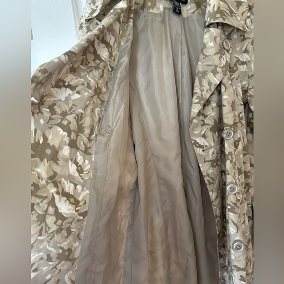 New York & Company Trench Coat Womens Long Army Colors Sz 10 M Cotton Gr… - Picture 3 of 17